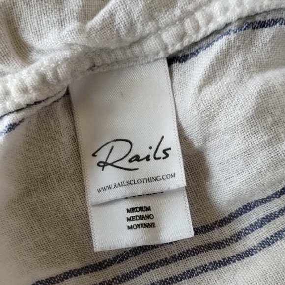 Rails White and Blue Striped Lace-Up Shirt - Picture 11 of 11